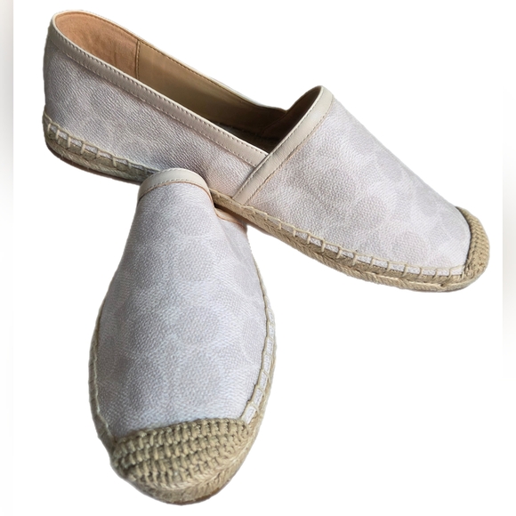 Coach Collins Coated Women's Cream Slip-on Espadrilles Size 10 - Picture 4 of 10